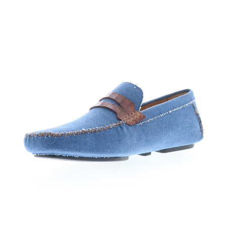 Mezlan Jean Sport Crocodile Driver Loafer Mens Blue Loafers Moccasin Shoes