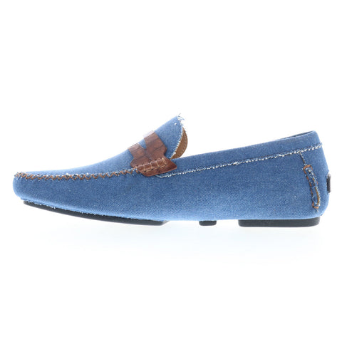 Mezlan Jean Sport Crocodile Driver Loafer Mens Blue Loafers Moccasin Shoes