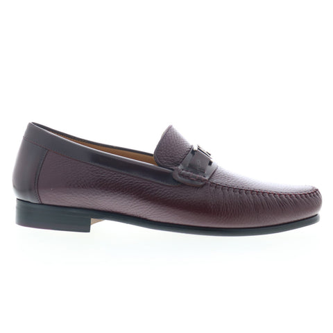 Mezlan Deerskin Moccasin 7384 Mens Burgundy Loafers & Slip Ons Casual Shoes