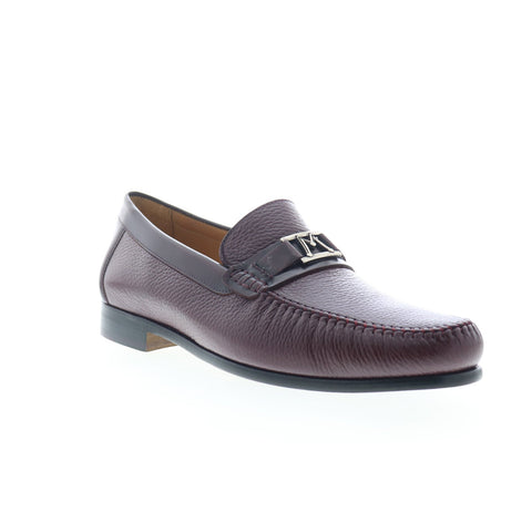 Mezlan Deerskin Moccasin 7384 Mens Burgundy Loafers & Slip Ons Casual Shoes
