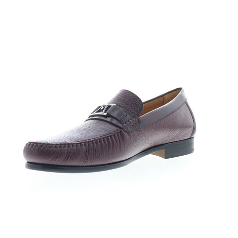 Mezlan Deerskin Moccasin 7384 Mens Burgundy Loafers & Slip Ons Casual Shoes