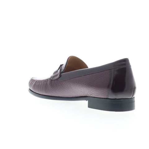 Mezlan Deerskin Moccasin 7384 Mens Burgundy Loafers & Slip Ons Casual Shoes