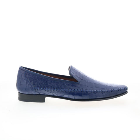 Mezlan 7392 Mens Blue Leather Slip On Loafers & Slip Ons Casual Shoes