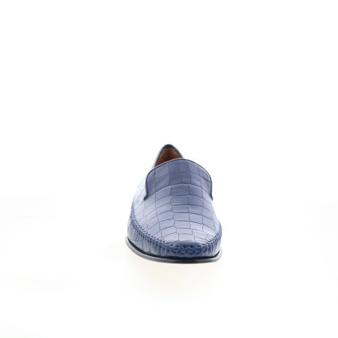 Mezlan 7392 Mens Blue Leather Slip On Loafers & Slip Ons Casual Shoes
