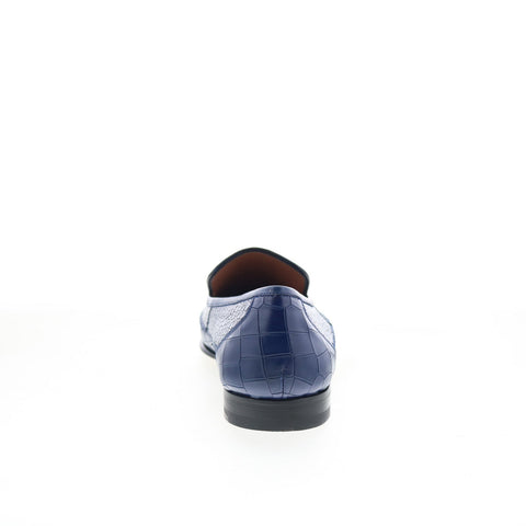 Mezlan 7392 Mens Blue Leather Slip On Loafers & Slip Ons Casual Shoes