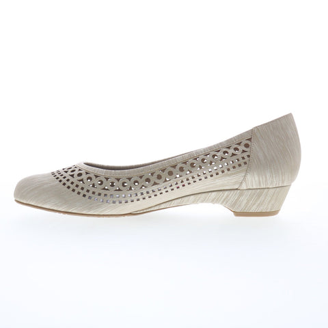 Ros Hommerson Tina 74029-73 Womens Beige Extra Wide Heels Pumps Shoes