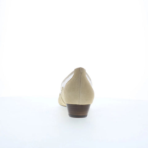 Ros Hommerson Tootsie 74034-34 Womens Beige Suede Slip On Pumps Heels Shoes