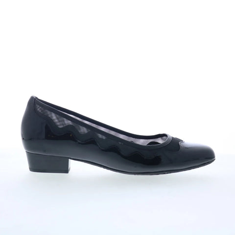 Ros Hommerson Tootsie 74034-91 Womens Black Narrow Leather Pumps Heels Shoes