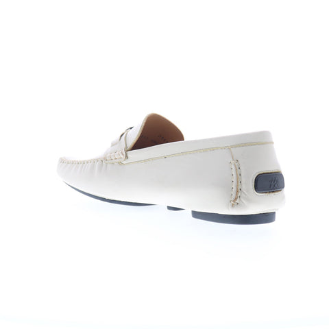 Mezlan 7410 Mens White Leather Loafers & Slip Ons Moccasin Shoes