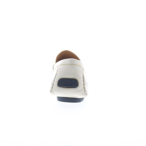 Mezlan 7410 Mens White Leather Loafers & Slip Ons Moccasin Shoes