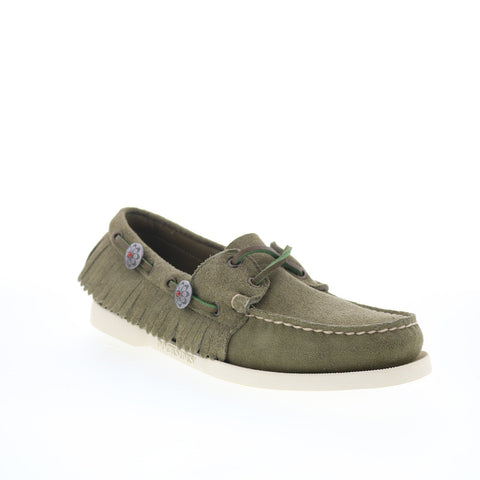 Sebago Portland Fringes 741148W-909 Mens Green Loafers & Slip Ons Boat Shoes