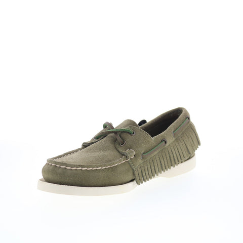 Sebago Portland Fringes 741148W-909 Mens Green Loafers & Slip Ons Boat Shoes