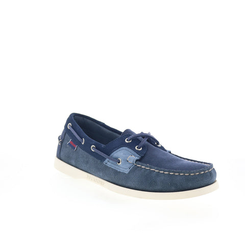Sebago Ross Island JIB Shadow Mens Blue Loafers & Slip Ons Boat Shoes