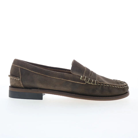 Sebago Cayuga 751142W-959 Womens Brown Suede Loafers & Slip Ons Boat Shoes