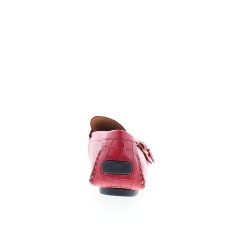 Mezlan Embossed Driving Moccasin 7421 Mens Red Leather Loafers Casual Shoes