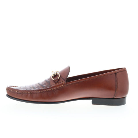 Mezlan Crocodile English Bit Loafer 7424 Mens Brown Loafers Casual Shoes