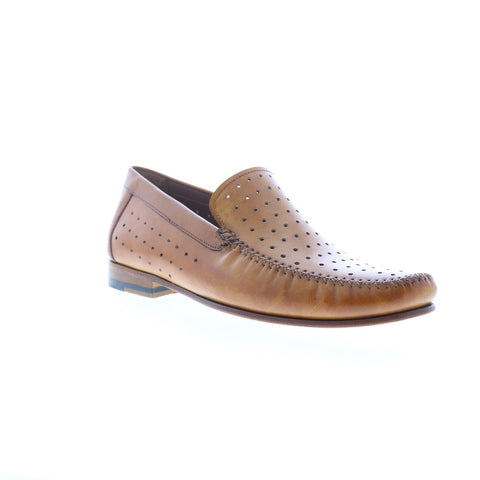 Mezlan Perforated Calf Moccasin 7449 Mens Brown Leather Loafers Casual Shoes
