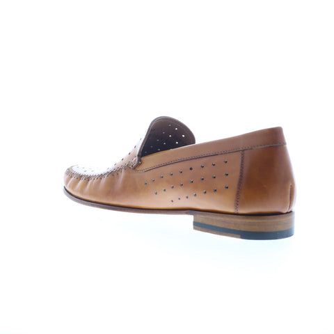 Mezlan Perforated Calf Moccasin 7449 Mens Brown Leather Loafers Casual Shoes