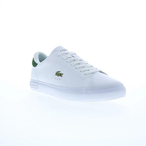 Lacoste Powercourt 224 1 SMA Mens White Leather Lifestyle Sneakers Shoes