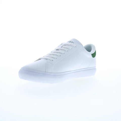 Lacoste Powercourt 224 1 SMA Mens White Leather Lifestyle Sneakers Shoes