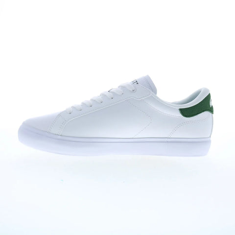 Lacoste Powercourt 224 1 SMA Mens White Leather Lifestyle Sneakers Shoes