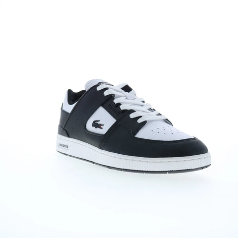 Lacoste Court Cage 224 1 SMA Mens Black Leather Lifestyle Sneakers Shoes
