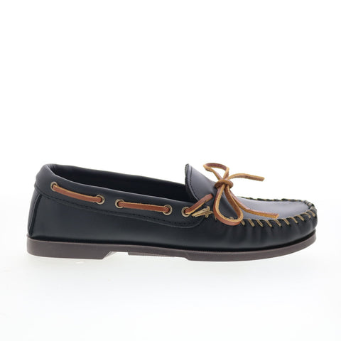 Minnetonka Camp Moc 749-BLK Mens Black Loafers & Slip Ons Moccasin Shoes