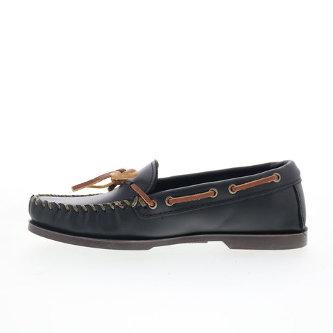 Minnetonka Camp Moc 749-BLK Mens Black Loafers & Slip Ons Moccasin Shoes