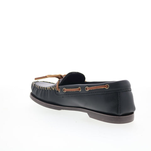 Minnetonka Camp Moc 749-BLK Mens Black Loafers & Slip Ons Moccasin Shoes