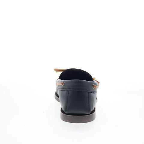 Minnetonka Camp Moc 749-BLK Mens Black Loafers & Slip Ons Moccasin Shoes