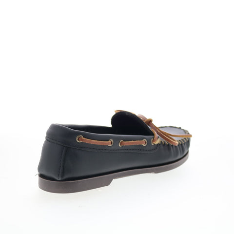 Minnetonka Camp Moc 749-BLK Mens Black Loafers & Slip Ons Moccasin Shoes