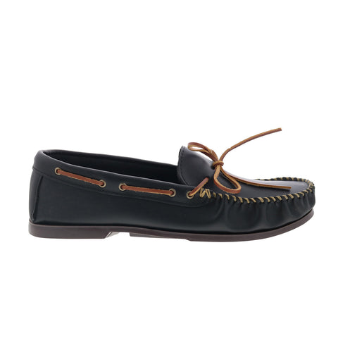 Minnetonka Camp Moc 749X-BLK Mens Black Loafers & Slip Ons Moccasin Shoes