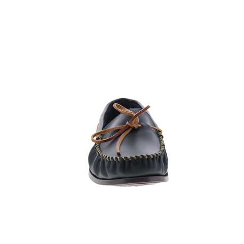 Minnetonka Camp Moc 749X-BLK Mens Black Loafers & Slip Ons Moccasin Shoes