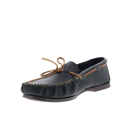 Minnetonka Camp Moc 749X-BLK Mens Black Loafers & Slip Ons Moccasin Shoes