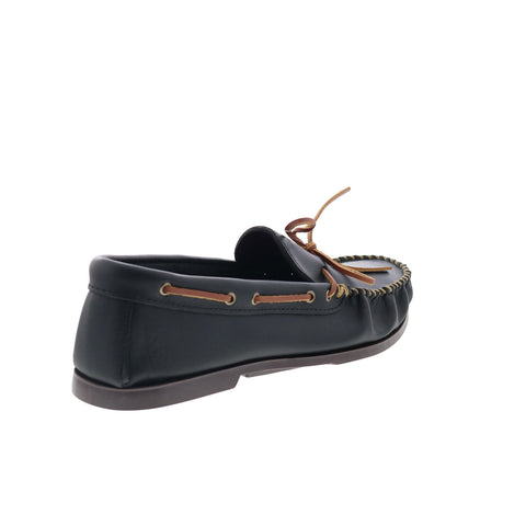 Minnetonka Camp Moc 749X-BLK Mens Black Loafers & Slip Ons Moccasin Shoes