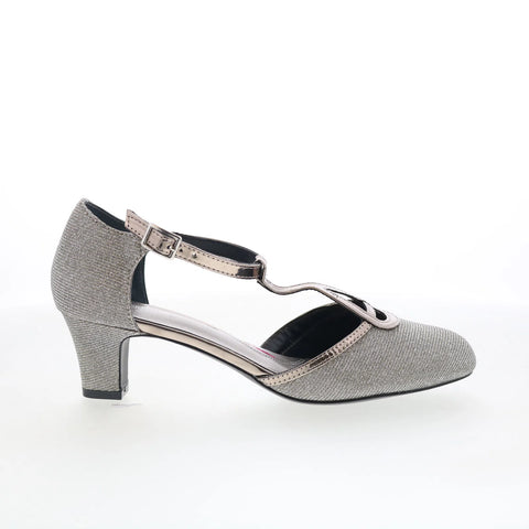 Ros Hommerson Heidi 75002-9B Womens Silver Extra Wide Pumps Heels Shoes