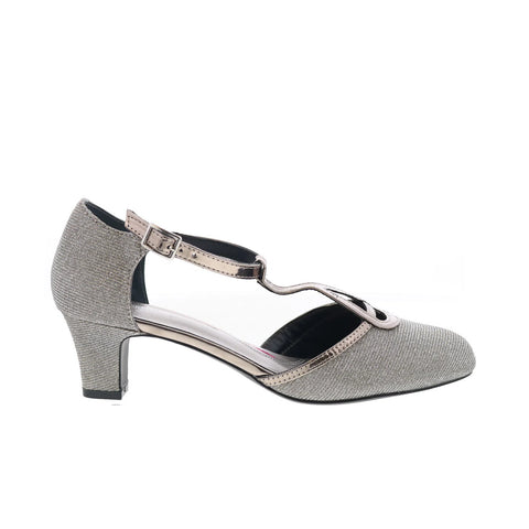 Ros Hommerson Heidi 75002-9B Womens Silver Extra Wide Pumps Heels Shoes