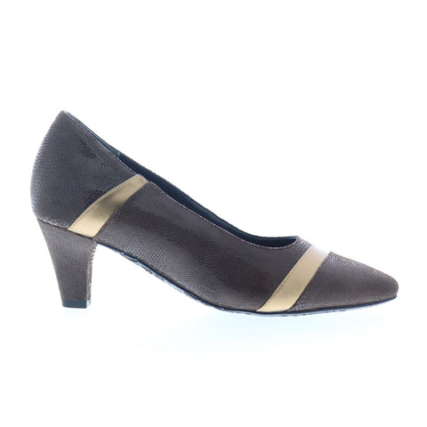 Ros Hommerson Kiwi 75070-65 Womens Brown Wide Leather Pumps Heels Shoes
