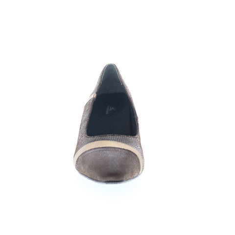 Ros Hommerson Kiwi 75070-65 Womens Brown Wide Leather Pumps Heels Shoes