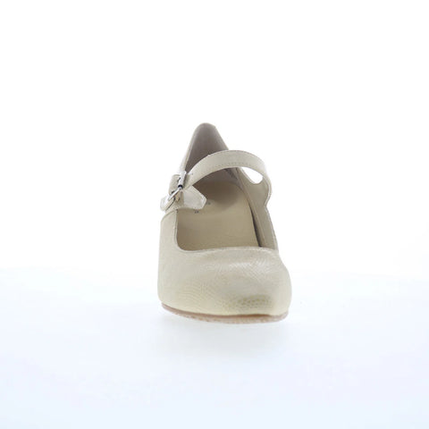 Ros Hommerson KiKi 75075-34 Womens Beige Wide Leather Pumps Heels Shoes
