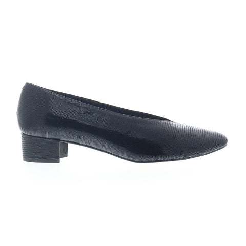 Drew Haviland 75079-P1 Womens Black Extra Wide Leather Pumps Heels Shoes
