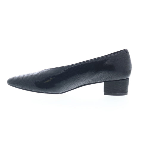 Drew Haviland 75079-P1 Womens Black Extra Wide Leather Pumps Heels Shoes
