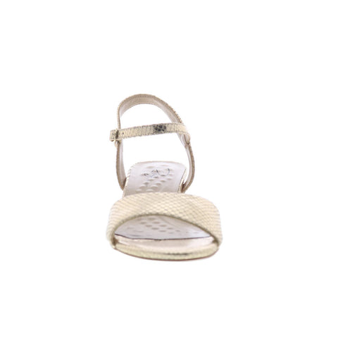Ros Hommerson Lydia 75086-87 Womens Gold Narrow Leather Strap Heels Shoes