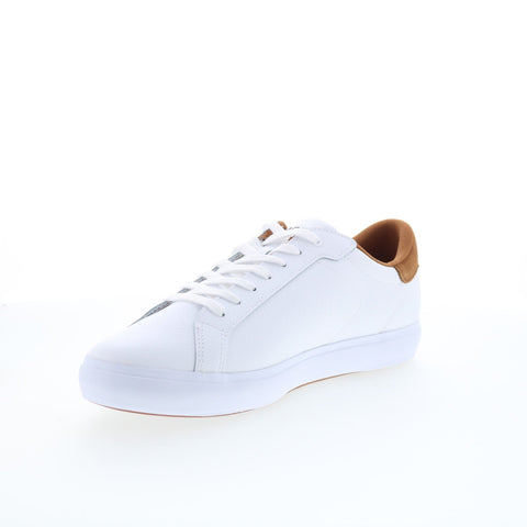 Lacoste Powercourt 225 1 SMA Mens White Leather Lifestyle Sneakers Shoes