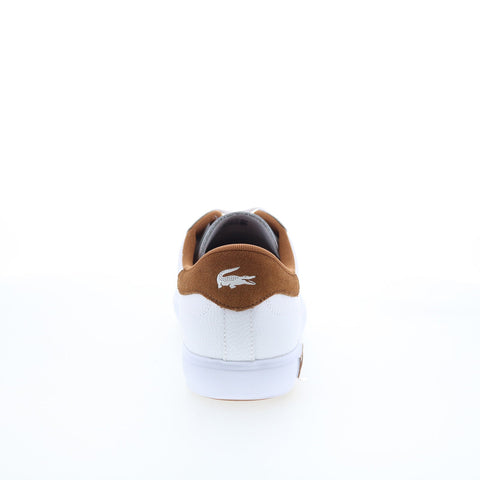 Lacoste Powercourt 225 1 SMA Mens White Leather Lifestyle Sneakers Shoes