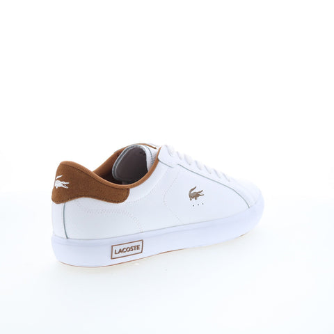 Lacoste Powercourt 225 1 SMA Mens White Leather Lifestyle Sneakers Shoes