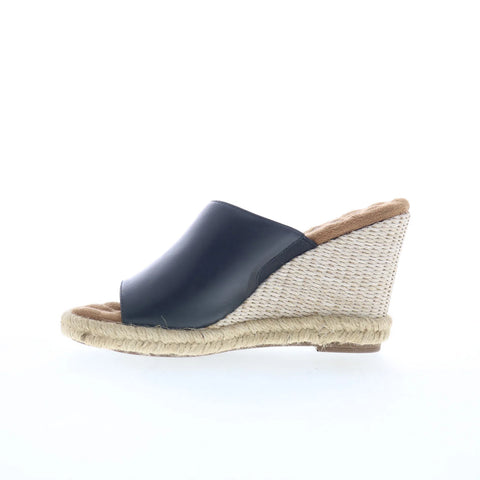 Ros Hommerson Kinsley 75107-13 Womens Black Leather Wedges Sandals Shoes