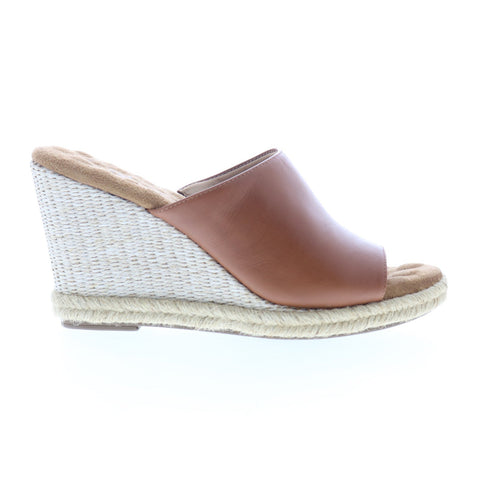 Ros Hommerson Kinsley 75107-82 Womens Brown Leather Wedges Sandals Shoes