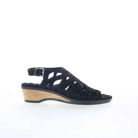 Ros Hommerson Katia 75149-10 Womens Black Leather Slingback Sandals Shoes