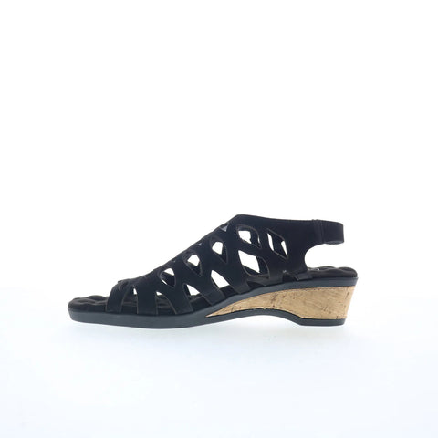 Ros Hommerson Katia 75149-10 Womens Black Leather Slingback Sandals Shoes